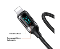USAMS Kabel pleciony USB-C/Lightning LED 1,2m 20W PD Fast Charge - 1568999 - zdjęcie 3